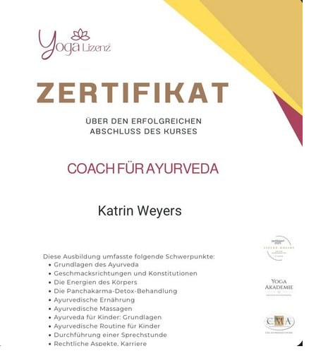 Zertifikat Coach für Ayurveda