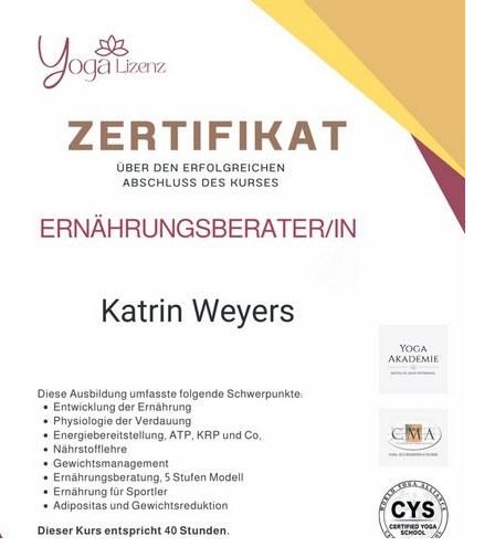 Zertifikat Ernährungsberaterin