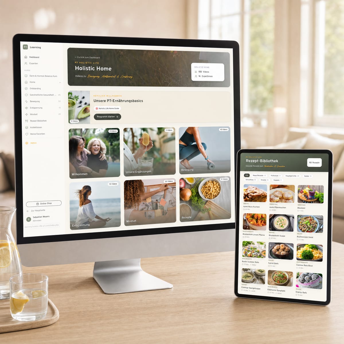 Membership-Bereich auf Monitor und Tablet