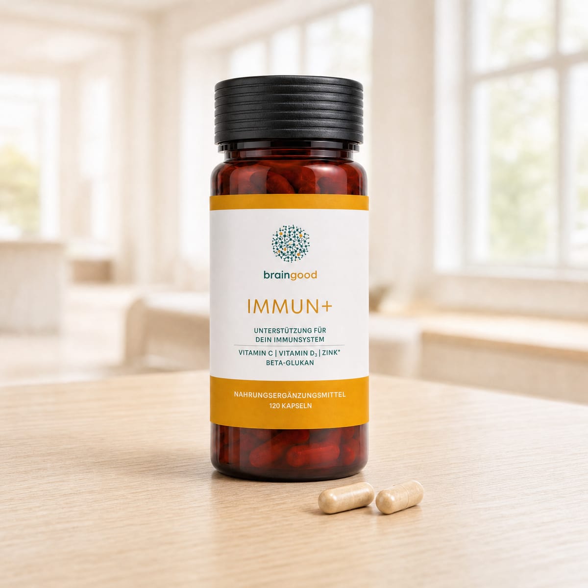 Die IMMUN+ Dose mit 120 Kapseln
